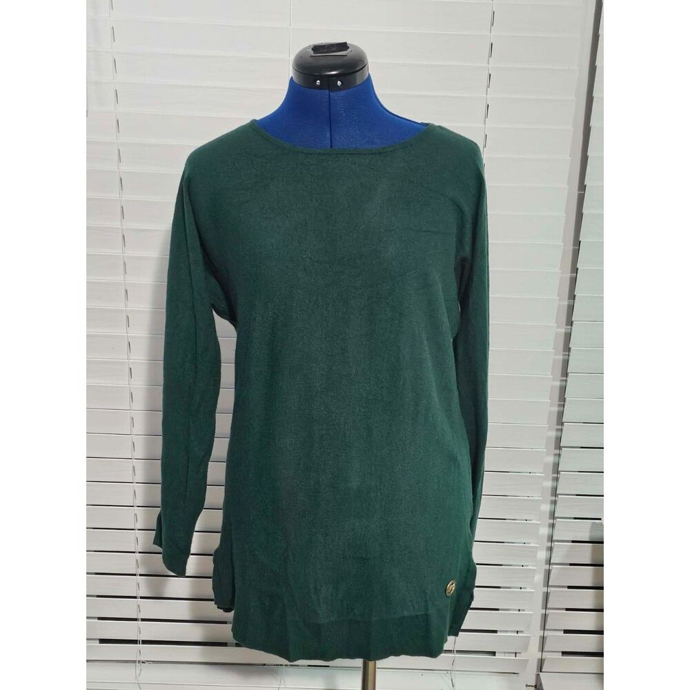 Michael Kors Women’s Small S Green Knit Tunic Sweater Long Sleeve Gold MK